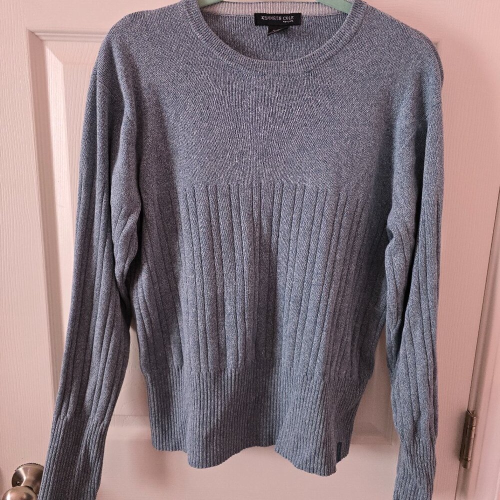 Kenneth Cole New York Light Blue Cotton Sweater Medium